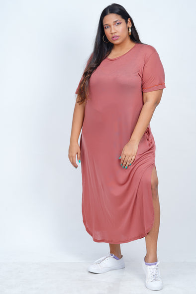 Salmon pink maxi lounge dress – Flabulous